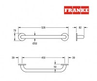 BARRA SUJECION 45cm ACERO INOX CONTINA FRANKE